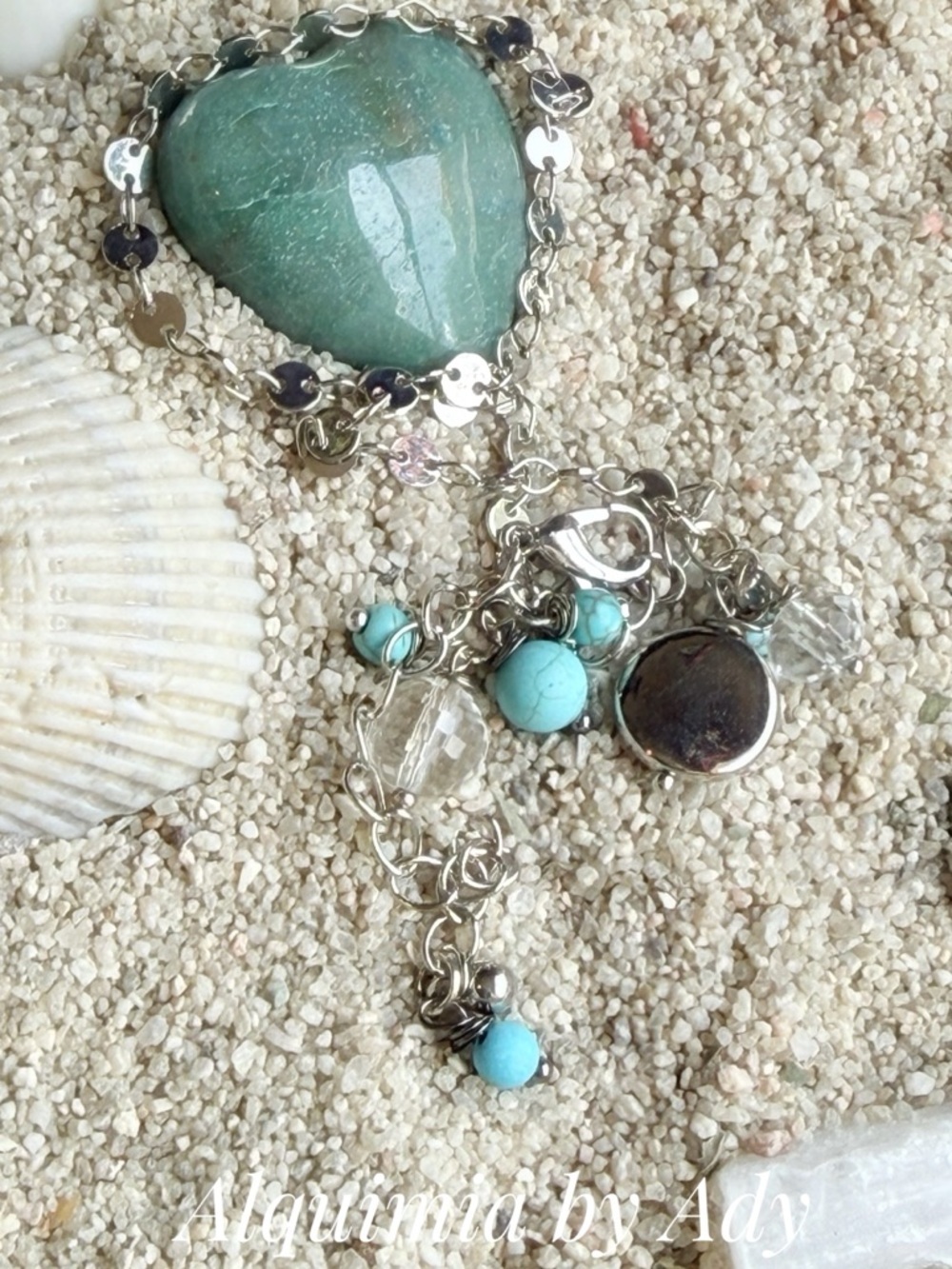 WALKING ON SHELLS 🐚 Turquoise and Silver Charm Bracelet